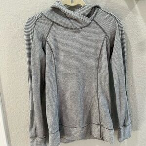 Lululemon Think Fast Hoodie Size 6 Mini Check Pique Grey MMCT/TONK 79055